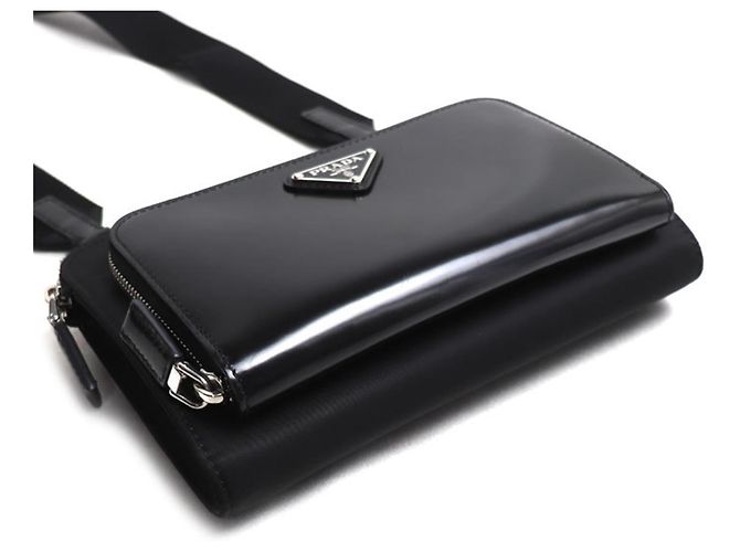 Borsa a tracolla Prada Re-Nylon in pelle Saffiano Nero - vista 3