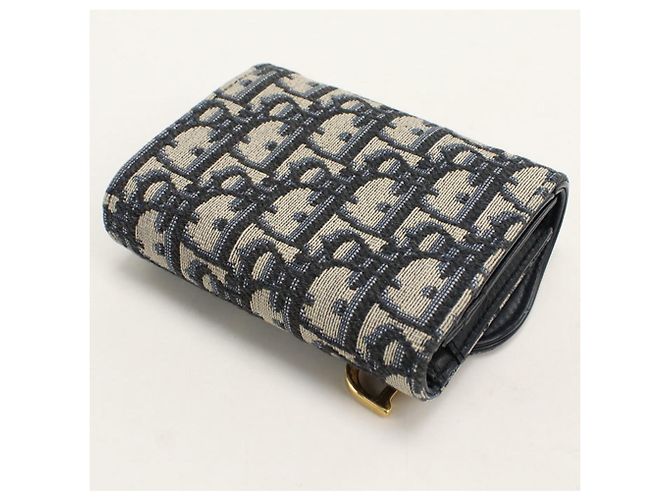 Christian Dior Navy Tri-fold Wallet Marineblau - Ansicht 2