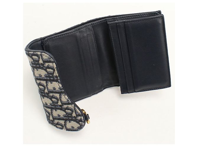 Christian Dior Navy Tri-fold Wallet Marineblau - Ansicht 3