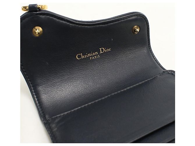 Christian Dior Navy Tri-fold Wallet Marineblau - Ansicht 6