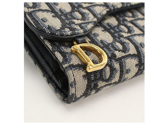 Christian Dior Navy Tri-fold Wallet Marineblau - Ansicht 7