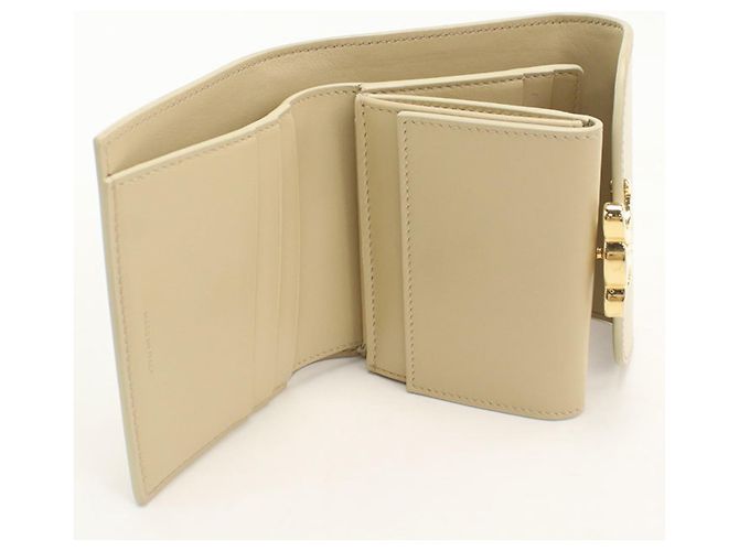 Portafoglio a tre pieghe Céline in beige - vista 3
