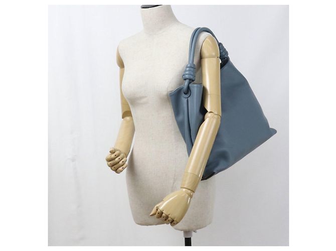 Flamenco Borsa a tracolla in pelle di vitello blu Loewe - vista 9