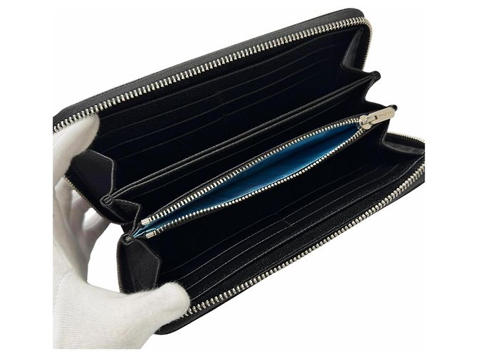 Bulgari Bvlgari Leather Long Wallet Black - view 4