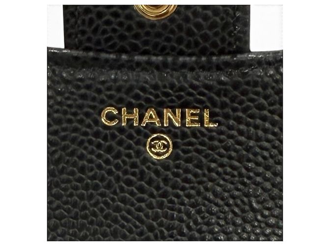 Chanel AP0231 Caviar Skin Matelassé Classic Small Flap Wallet Nero - vista 11