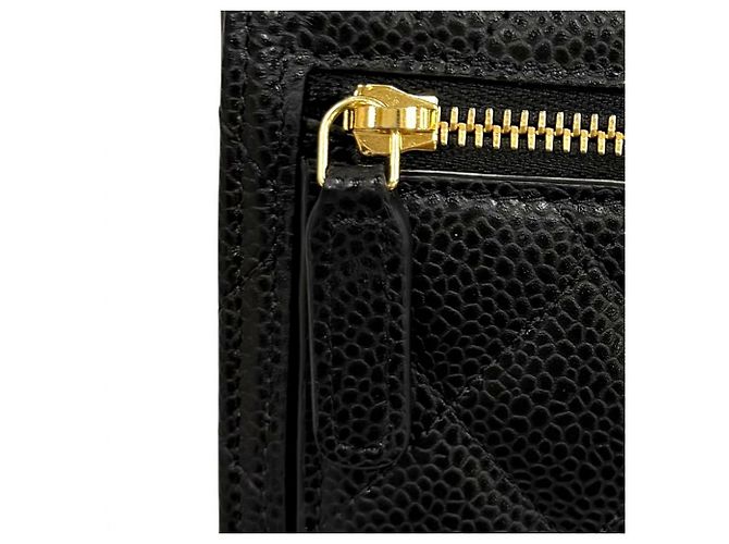 Chanel AP0231 Caviar Skin Matelassé Classic Small Flap Wallet Nero - vista 9