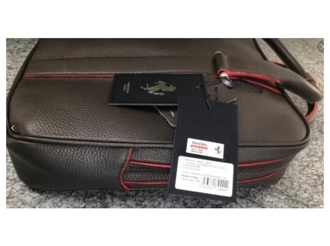 Autre Marque Borsa a mano Ferrari in pelle marrone - vista 11