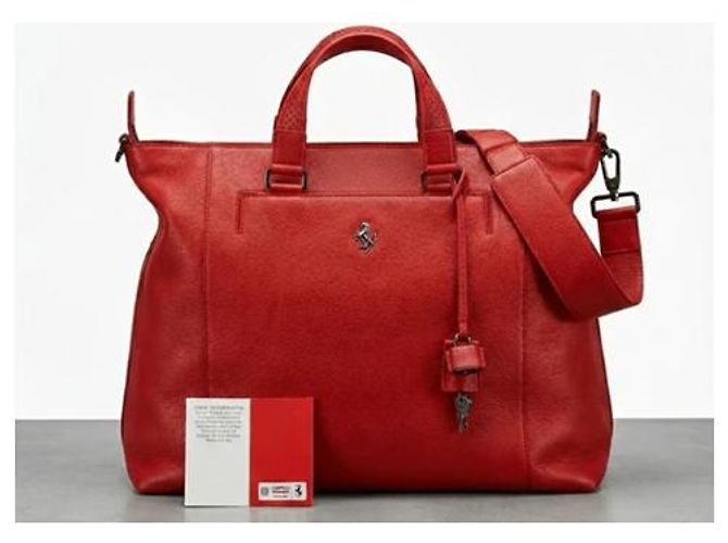 Autre Marque Borsa da viaggio Ferrari in pelle rossa Rosso - vista 4