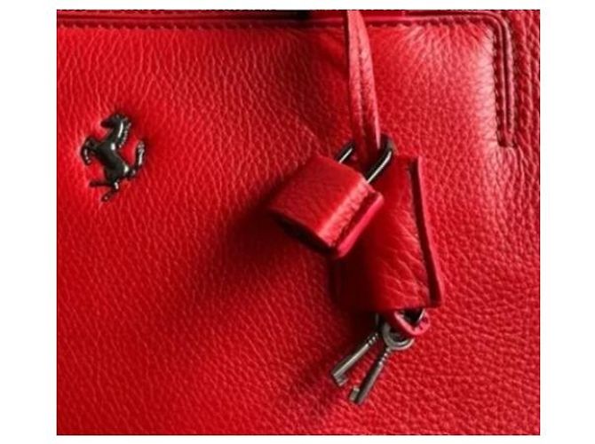 Autre Marque Borsa da viaggio Ferrari in pelle rossa Rosso - vista 6