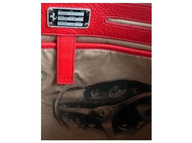 Autre Marque Borsa da viaggio Ferrari in pelle rossa Rosso - vista 9