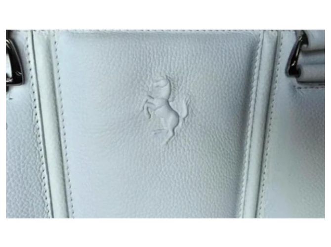 Autre Marque Ferrari GT Borsa Tote in pelle bianca Bianco - vista 5