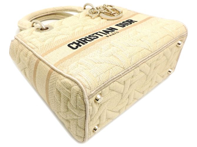 Borsa Christian Dior Lady D-Lite Medium Beige - vista 3