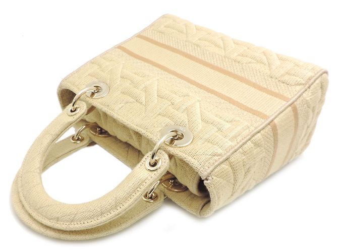 Borsa Christian Dior Lady D-Lite Medium Beige - vista 4