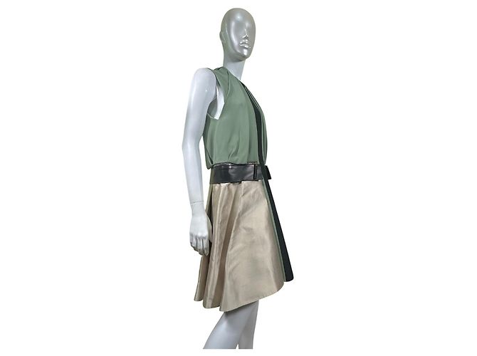Balenciaga Colorblock Kleid mit Lederdetails - Ansicht 2