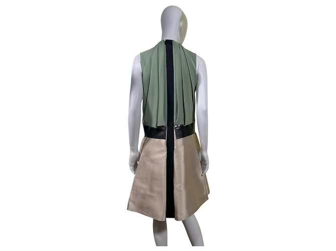 Balenciaga Colorblock Kleid mit Lederdetails - Ansicht 3