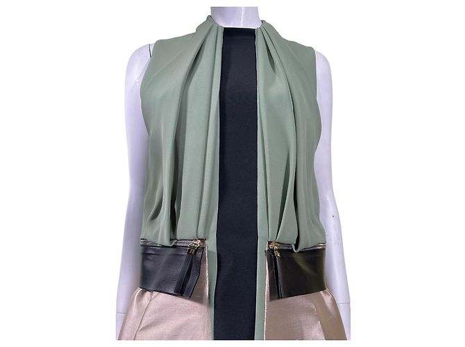 Balenciaga Colorblock Kleid mit Lederdetails - Ansicht 4