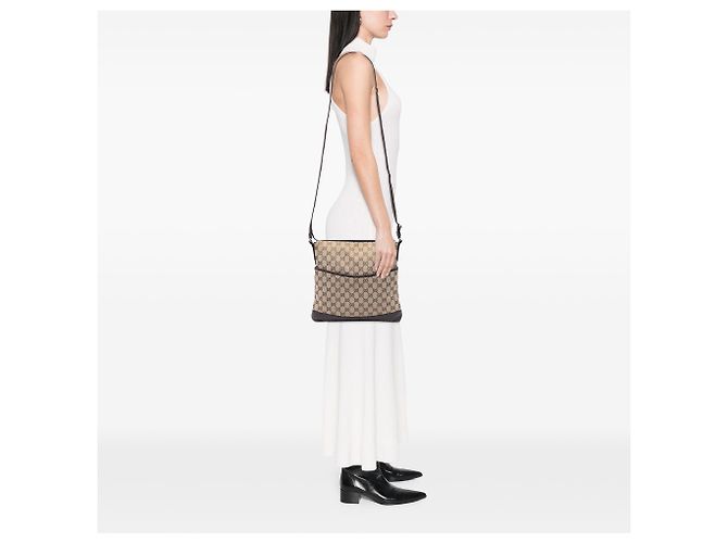 Gucci Beige GG Canvas Crossbody - vista 5