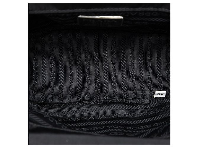 Prada Black Tessuto Kisslock Frame Chain Crossbody Nero - vista 4