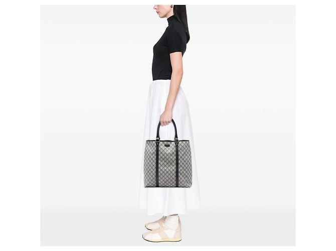 Gucci Beige GG Supreme Joy Vertikaler Tote - Ansicht 5