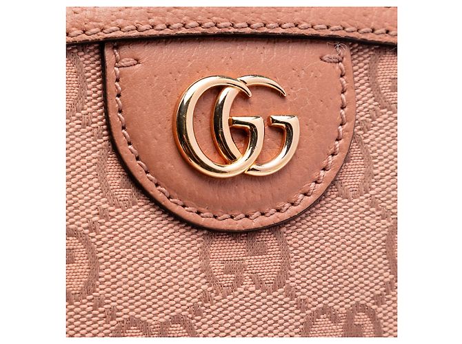 Gucci Borsa a tracolla Ophidia Dome in tela GG rosa, piccola - vista 5