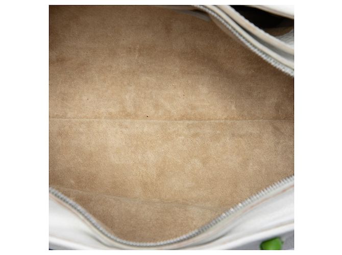 Borsa a tracolla Bottega Veneta in pelle di vitello granulata bianca Bianco - vista 4