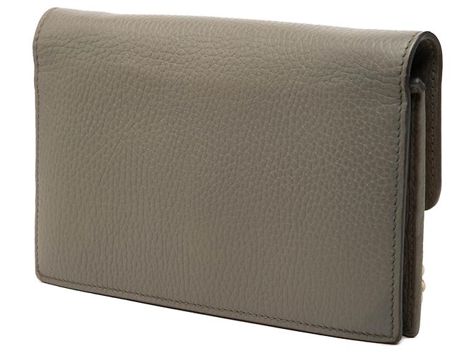Portafoglio con catena Gucci Brown Dollar Calfskin Interlocking G Marrone Taupe - vista 2