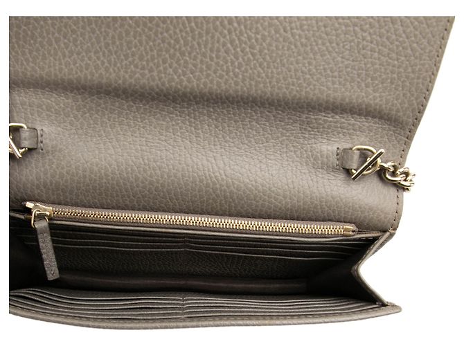 Portafoglio con catena Gucci Brown Dollar Calfskin Interlocking G Marrone Taupe - vista 4