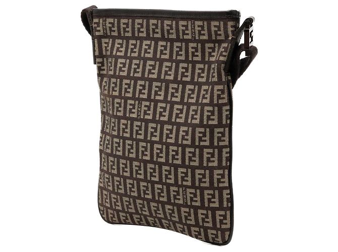 Fendi Marrone Zucchino Canvas Crossbody - vista 2