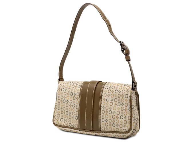 Céline Celine Brown C Macadam Canvas Schultertasche mit Klappe Braun Beige - Ansicht 2