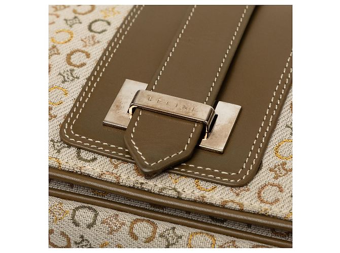 Céline Celine Brown C Macadam Canvas Schultertasche mit Klappe Braun Beige - Ansicht 6