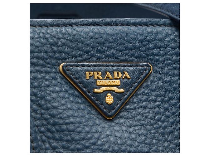 Tote convertibile aperto con tasca frontale in Vitello Daino blu Prada - vista 5