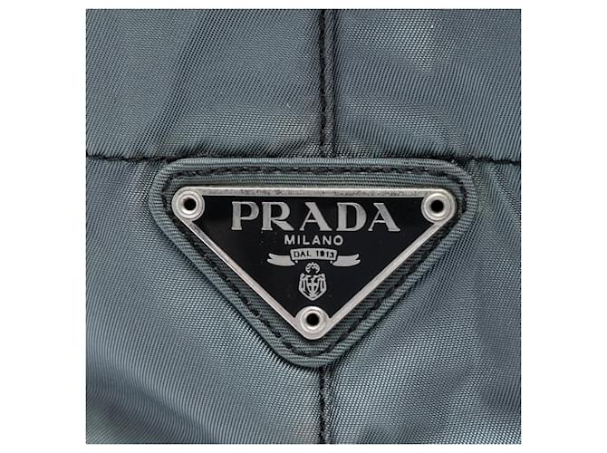 Prada Impuntu Stoff Tote mit Kette in Grau Braun - Ansicht 5