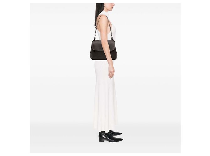 Borsa a tracolla in pelle marrone The Row Marrone scuro - vista 11