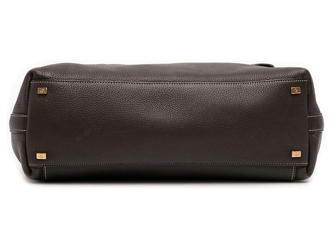 Borsa a tracolla in pelle marrone The Row Marrone scuro - vista 3