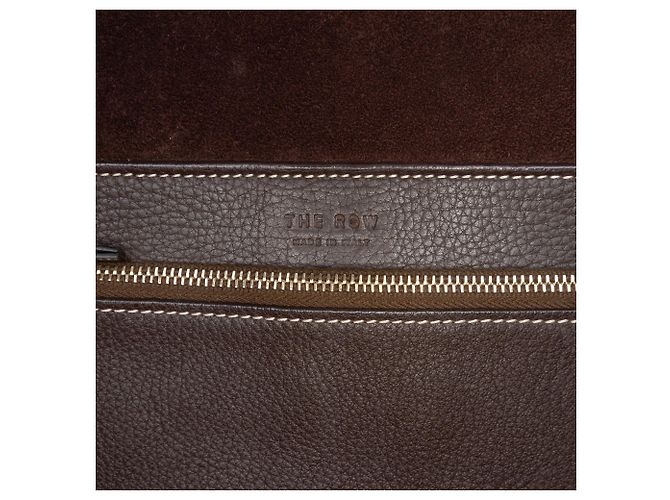 Borsa a tracolla in pelle marrone The Row Marrone scuro - vista 5
