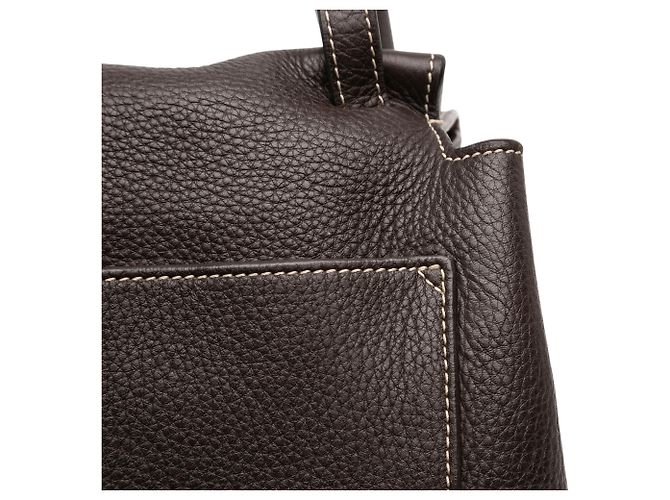 Borsa a tracolla in pelle marrone The Row Marrone scuro - vista 7