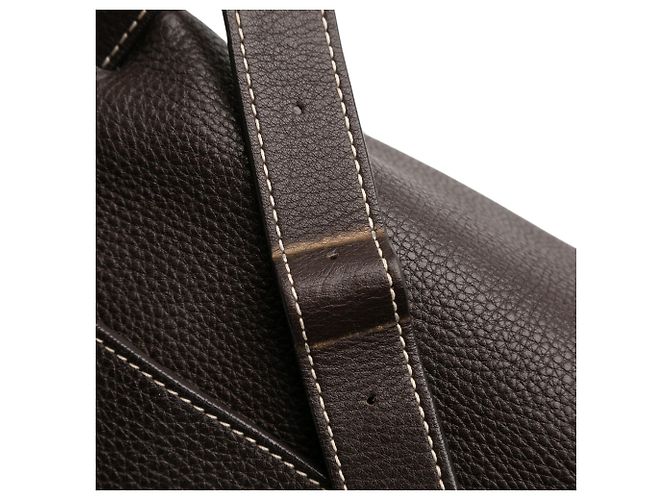 Borsa a tracolla in pelle marrone The Row Marrone scuro - vista 8