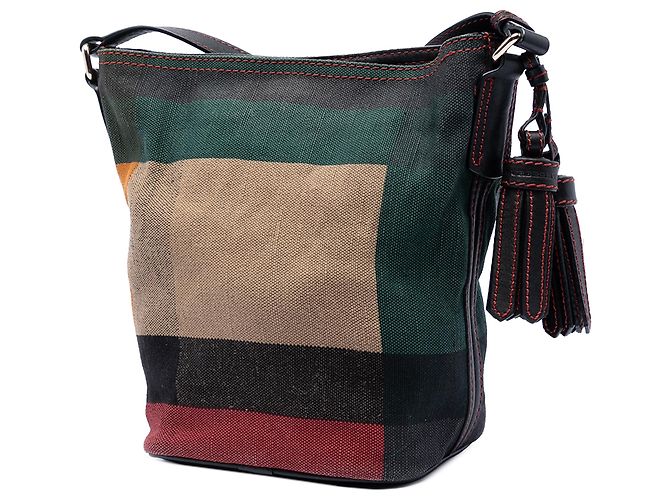 Borsa bucket Ashby in tela Mini Mega Check marrone Burberry Marrone chiaro - vista 2