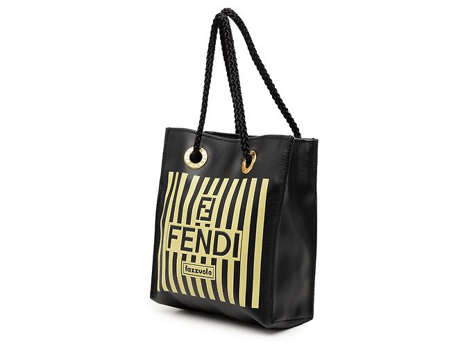 Fendi Mini Fazzuolo Handtasche aus schwarzem Leder - Ansicht 2