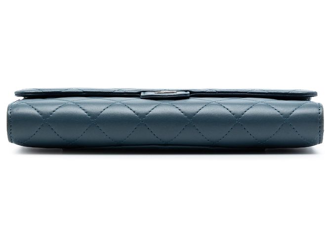 Cartera Chanel Blue CC Lambskin Classic Long Flap Azul - vista 3