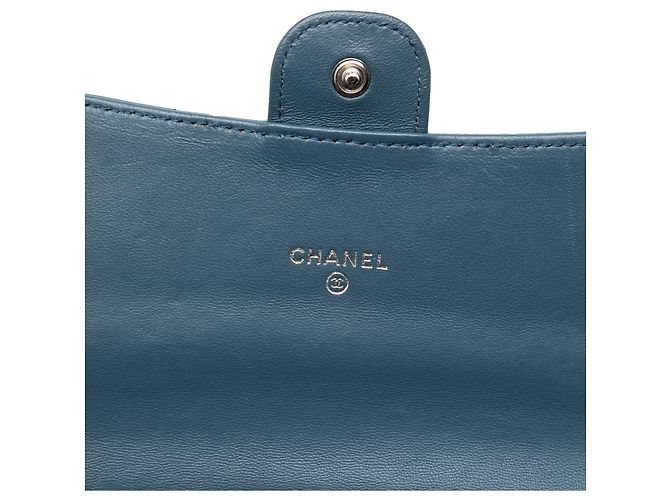Cartera Chanel Blue CC Lambskin Classic Long Flap Azul - vista 5