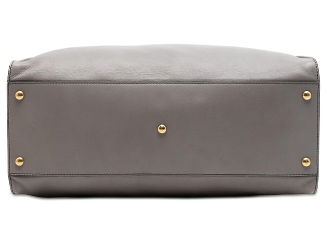 Fendi Peekaboo Iconic Satchel aus grauem Kalbsleder, groß - Ansicht 3