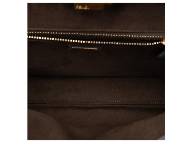 Fendi Peekaboo Iconic Satchel aus grauem Kalbsleder, groß - Ansicht 4