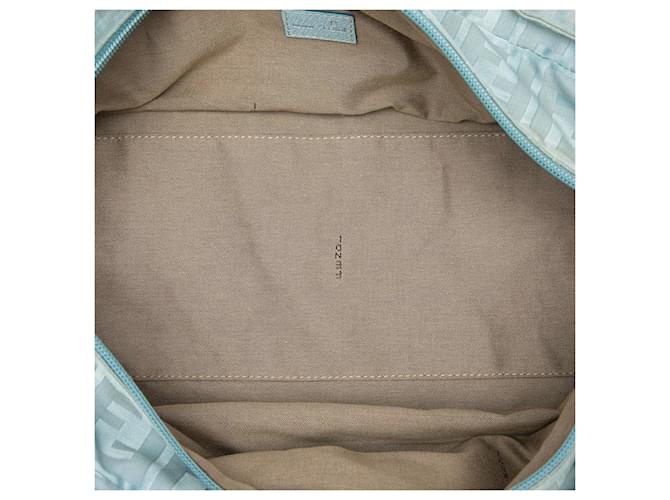 Tote Fendi Blue Zucca Nylon Zip Code Blu chiaro - vista 4