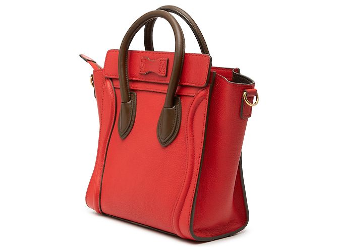 Céline Celine Nano Bicolor Leder Luggage Tote in Rot - Ansicht 2