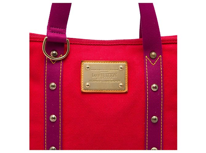 Tote Louis Vuitton Red Antigua Cabas MM Rosso - vista 5