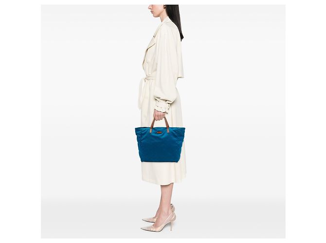 Tote in nylon GG blu Gucci - vista 6