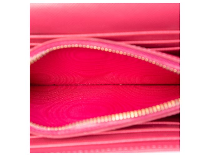 Portafoglio Prada Pink Saffiano Lux con fiocco e tracolla Rosa - vista 4