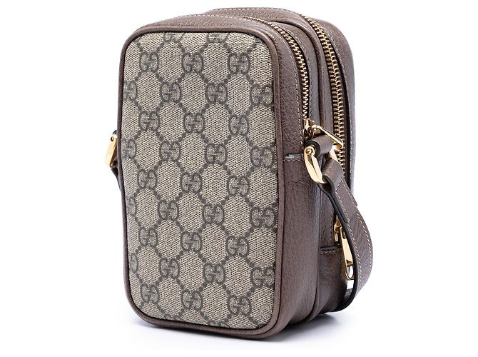 Gucci Beige GG Supreme Web Ophidia Double Zip Crossbody - vista 2
