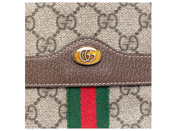 Gucci Beige GG Supreme Web Ophidia Double Zip Crossbody - vista 6